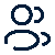 A dark icon representing two user silhouettes, symbolizing social interaction or connection.
