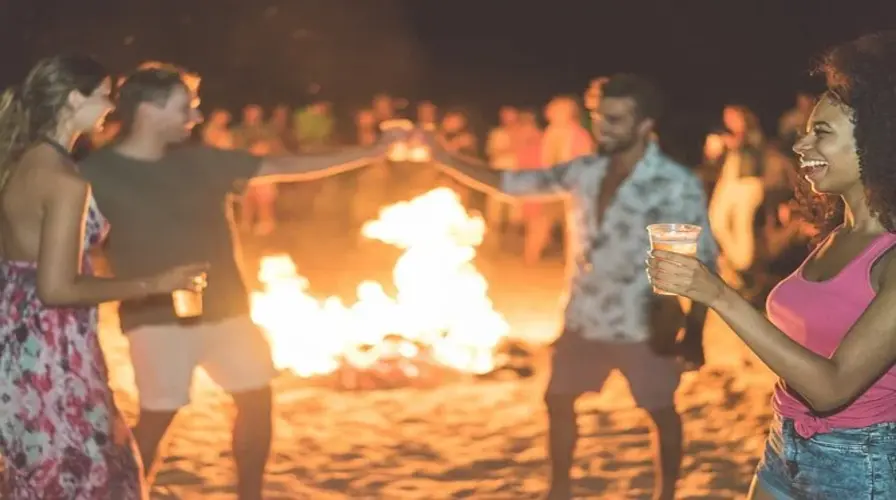 4. Enjoy an Evening Beach Bonfire Party