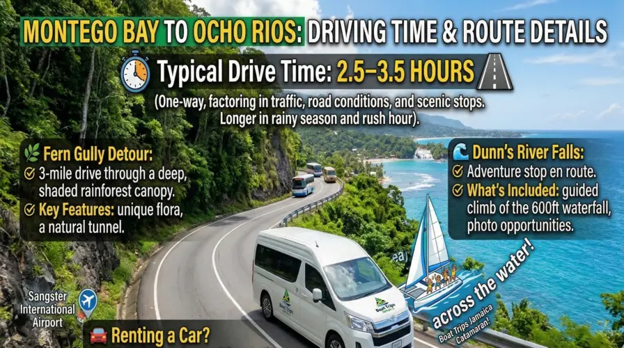 Driving Time and Route Details - How Far is Ocho Rios from Montego Bay